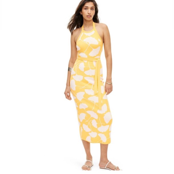 Diane Von Furstenberg Dresses & Skirts - NEW DVF Diane Von Furstenberg x Target Yellow Halter Tie-Neck Ginkgo Dress
